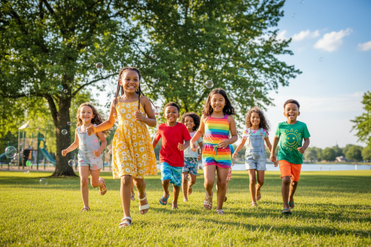 kids dressed in summer clothes